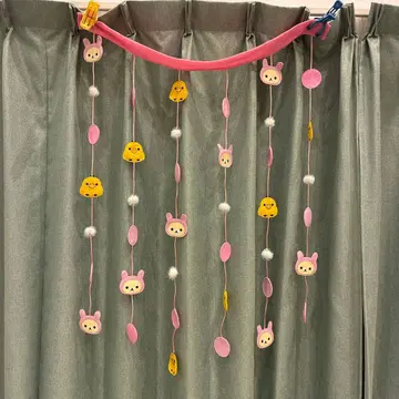 토끼 코리락쿠마 키이로이토리 가랜드 노렌