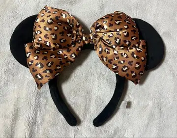 레오파드 무늬 리본 포함 머리띠