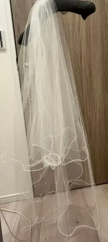 고급 큐빅 장식 웨딩 베일