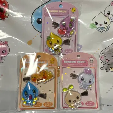 시즈쿠짱 봉봉 드롭 앞머리 클립 3종 세트 샵 봉투