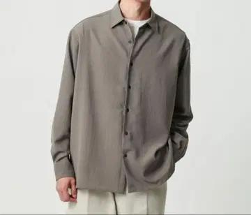 새상품 와셔 포플린 박스 셔츠 긴팔 남성용 L 그레이