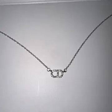 CD 더블 링 모티브 실버 목걸이