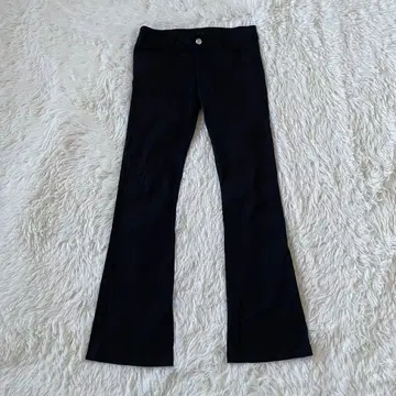 루니 [ 38 ] 블랙 캐주얼 팬츠 스트레치 부츠컷