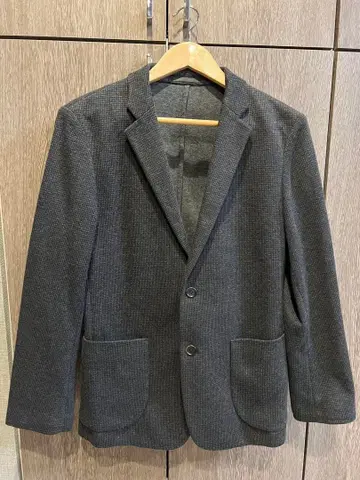 [ 새상품급 ] 유니클로 컴포트 2B 자켓/체크 울라이크 그레이 S