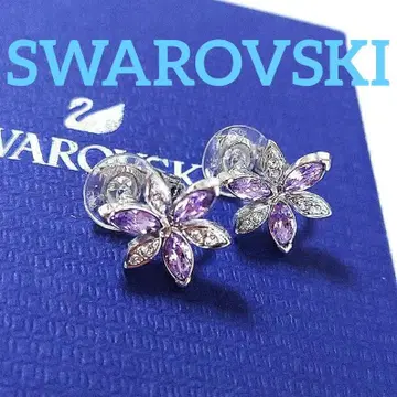SWAROVSKI Flower 자수정 컬러 귀찌