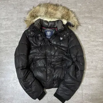 00s y2k 짧은 기장 볼륨 퍼 보아 아우터 충전솜