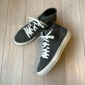SHIPS 차콜 그레이 스웨이드 하이컷 스니커즈