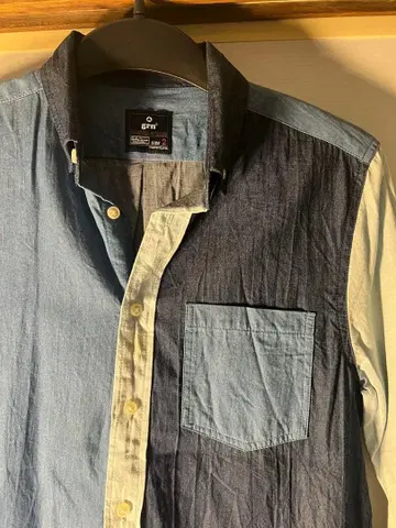 [ 오카야마 데님 ] 데님 그라데이션 긴팔 셔츠 / 레어