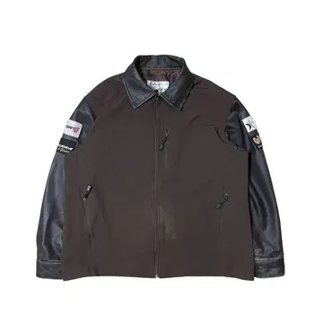 아메카지 로데오 자켓 가죽 슬리브 XL 자수 패치 구제 의류 바시티 자켓