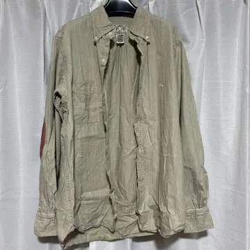 에이지스 스트라이프 패턴 긴팔 셔츠 엘보 배치 포함