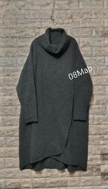 08Mab 터틀넥 니트 원피스 D 그레이