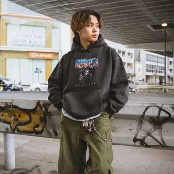 THAT'S LIFE 그래픽 후드티 다크 그레이