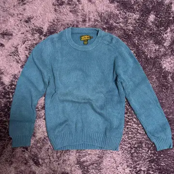 80s 블랙 골드 택 에디 바우어 니트 파랑