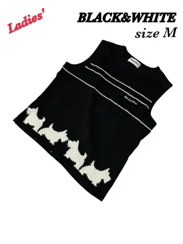 BLACK&WHITE 블랙 앤 화이트 니트 베스트 여성용 M