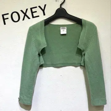 FOXEY 캐시미어 100% 가디건 볼레로 사이즈 M 그린