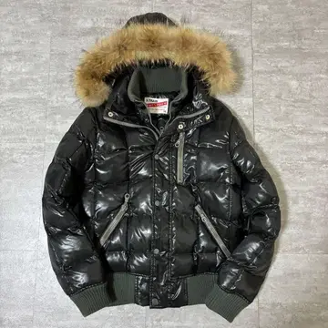 00s y2k 크롭 기장 볼륨 퍼 아우터 충전솜 반질반질