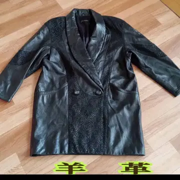 양가죽 더블 브레스트 롱 자켓