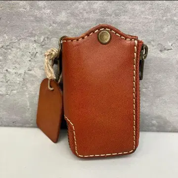 5연 가죽 키케이스 스마트 키케이스 키링 남성용 천연 가죽 소가죽 브라운