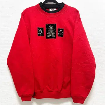 123 크리스마스 트리 레이어드 스타일 빨간색 레드 구제 의류 트레이닝복