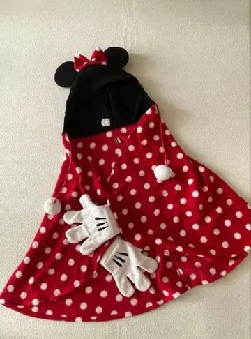 미니 마우스 플리스 케이프 장갑 포함 성인 사이즈