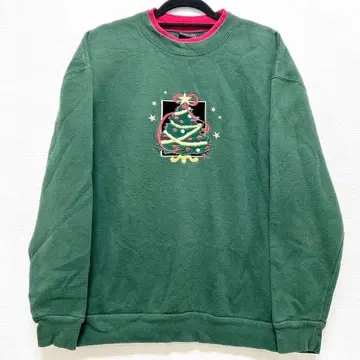 050 그린 그린 트리 크리스마스 귀여운 구제 의류 트레이닝복