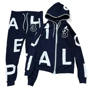 우노피우노우가레 빅 지퍼 랜덤 로고 셋업