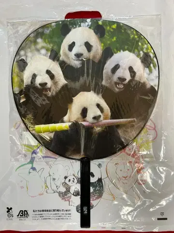 시라하마 어드벤처 월드 한정판 팬더 부채 굿즈 (쇼핑백 포함)