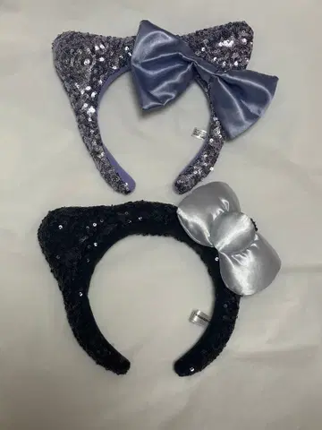 [ usj ] 스팽글 키티 머리띠 블랙 퍼플