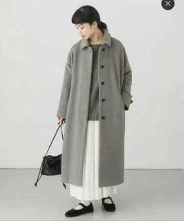 카구레 울 발마칸 코트 롱 코트