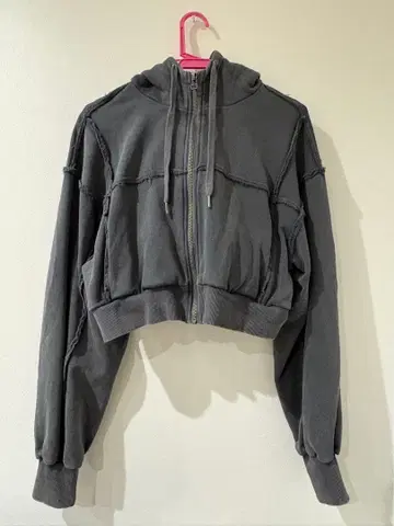 HARE 피그먼트 지퍼 숏 후드티 그레이