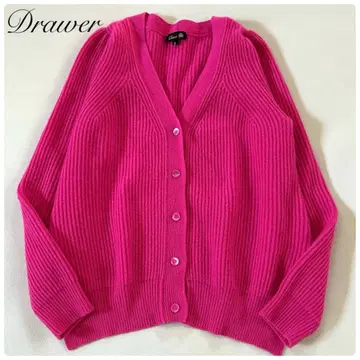 [컨디션 최상] 54,000 드로어 캐시미어 울 하찌 가디건 핑크 M
