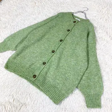 어스 뮤직&에코로 니트 가디건 스웨터 그린 그린