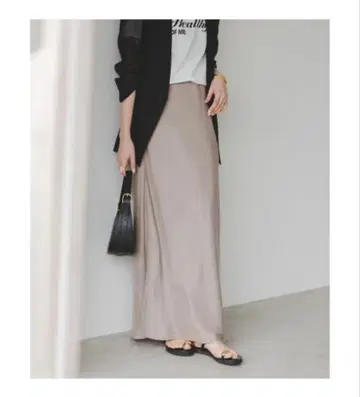 noble 큐프라 새틴 내로우 A라인 스커트