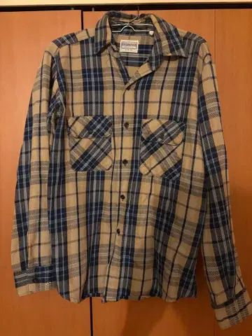 좋은 배색 80s USA제 파이브 브라더 플란넬 셔츠 사각 택 체크 M