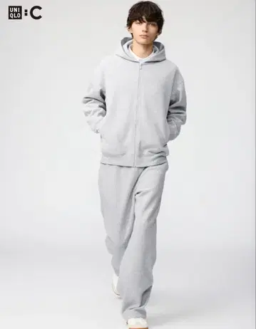 유니클로 C 와이드 스웨트 팬츠 L 긴 길이