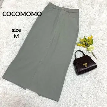 코코모모 롱 스커트 롱 기장 백 슬릿 캐주얼 스커트 [ M ]