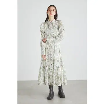 rienda 앤티크 플라워 셔츠 OP 꽃무늬 M