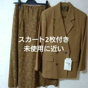 브라운 꽃무늬 투 스커트 셋업