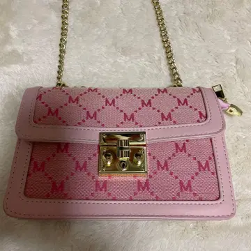 핑크 M 로고 숄더백
