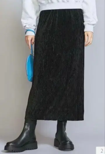 BEAUTY&YOUTH 벨로아 플리츠 백 슬릿 스커트