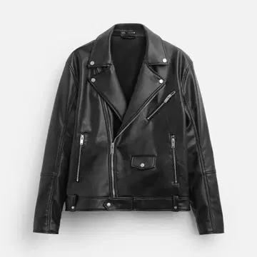ZARA 인조 가죽 바이커 자켓