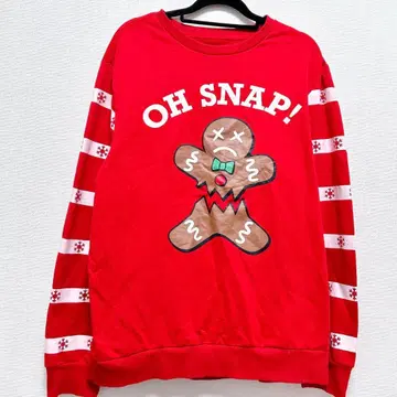 096 크리스마스 구제 의류 쿠키맨 빨간색 레드 귀여운 트레이닝복