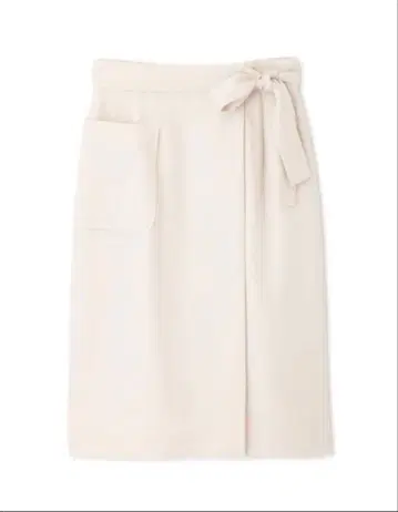 사이드 리본 랩 스타일 타이트 스커트