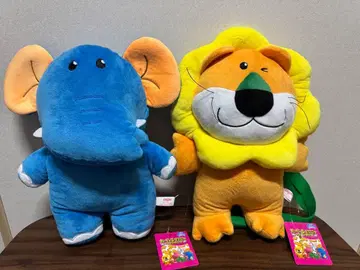 타베코 동물 코끼리 & 사자 봉제 인형 백팩