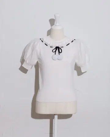 pium 퍼 리본 포함 니트 암워머