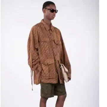 DRIES VAN NOTEN 브라운 패턴 셔츠