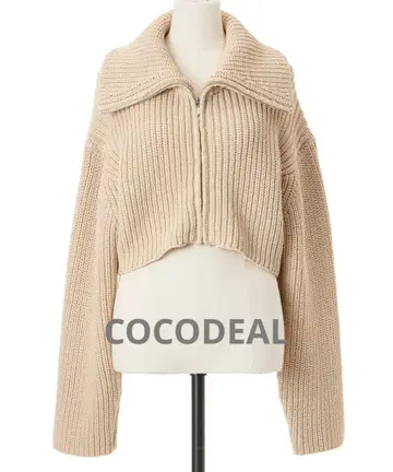 COCO DEAL 숏 집업 니트 블루종