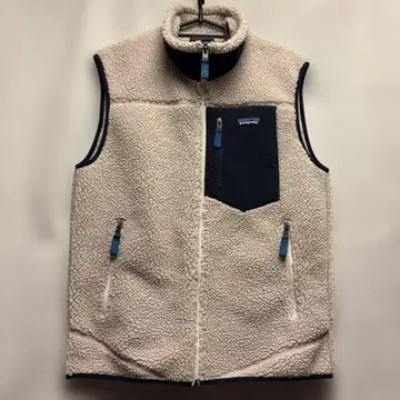 patagonia 플리스 베스트 크림색/네이비