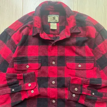 FIELD&STREAM 옴브레 체크 헤비 플란넬 셔츠 XL 블랙 레드