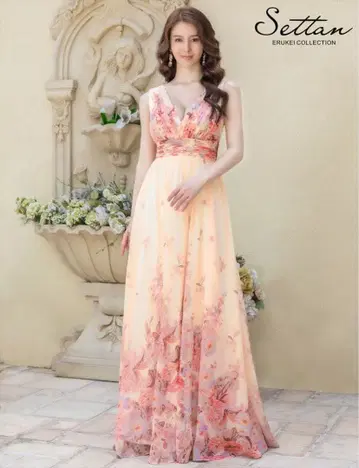 클리닝 완료 Settan ERUKEI 롱 드레스 꽃무늬